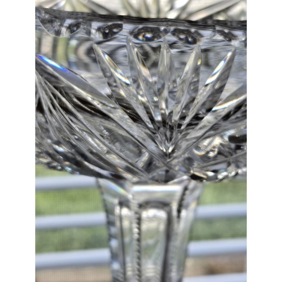 American Brilliant Period Cut Glass Crystal Compote 1880-1900 - Picture 2 of 12